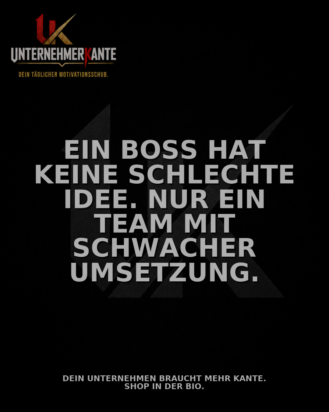 Motiv vom 13. August 2026: Ein Boss hat keine schlechte Idee. Nur ein Team mit schwacher Umsetzung.