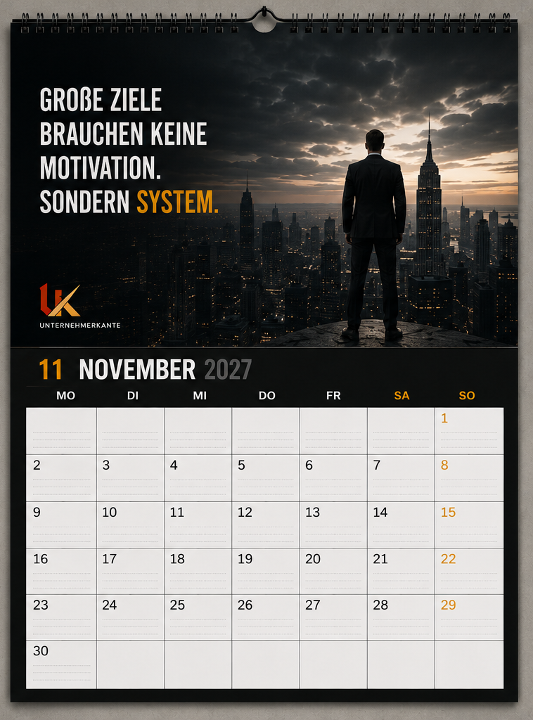Unternehmerkante Wandkalender, Novemberansicht